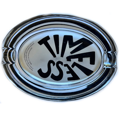 Nat Sherman Ferio Tego Timeless Sterling Oval Glass Ashtray